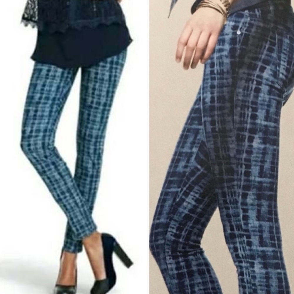 Cabi Curvy Skinny Grid TIEDYE Jeans